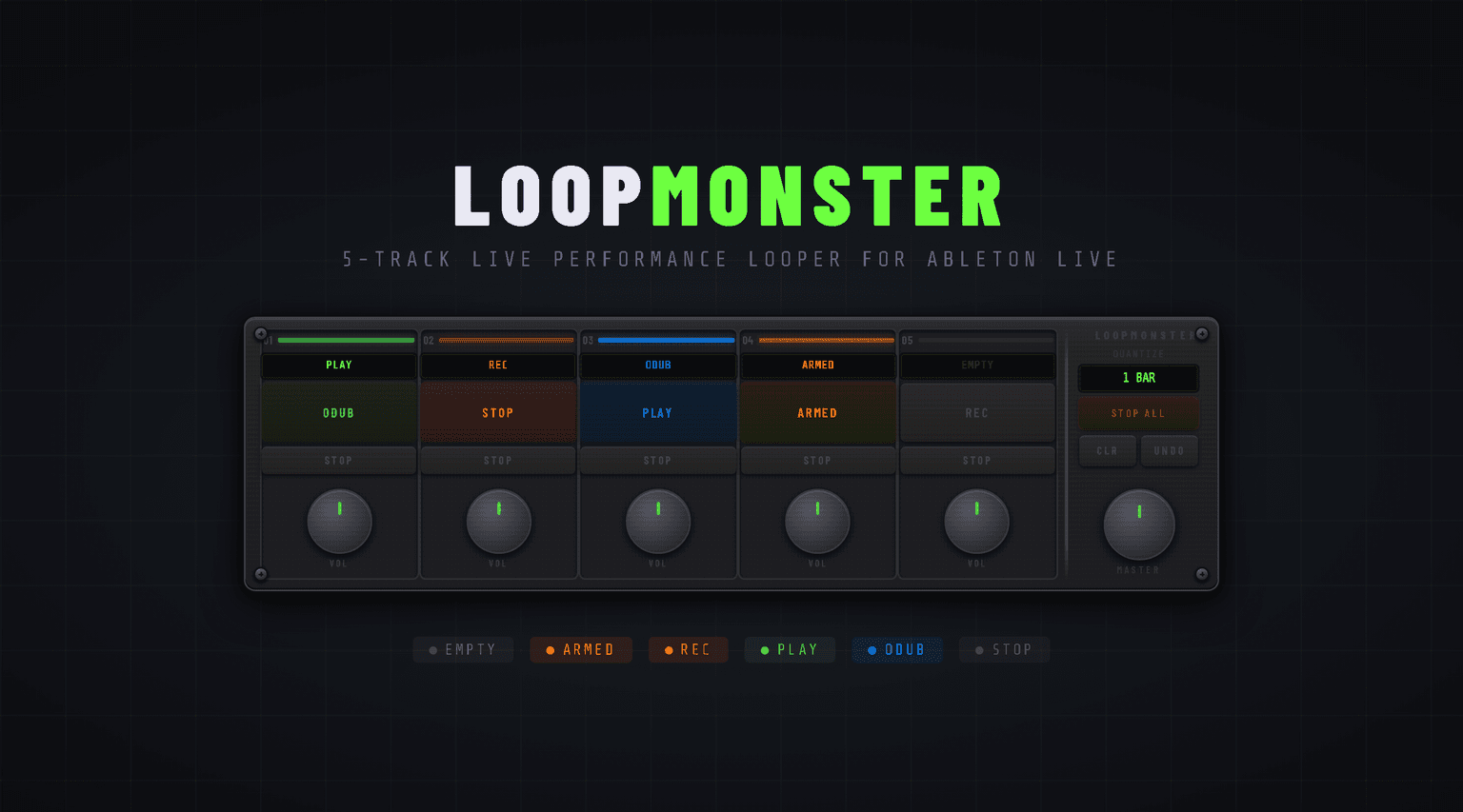 LoopMonster — 5-track live looper for Ableton Live